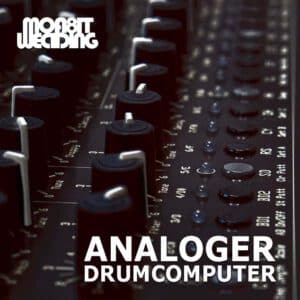 Cover Picture of Sample Pack called Analoger Drumcomputer. Showing a detail of the analog drum machine MFB Tanzbär.